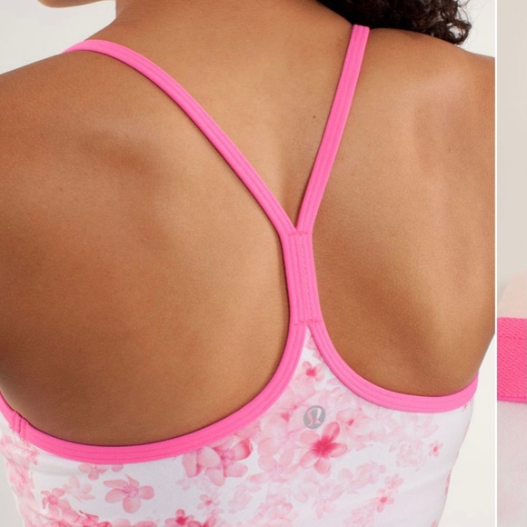 RARE! Lululemon Power Y Tank Parfait Pink/White